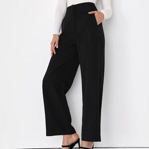 Lulus Bold and Classy Black High-waisted Wide Leg Trouser Pants XS